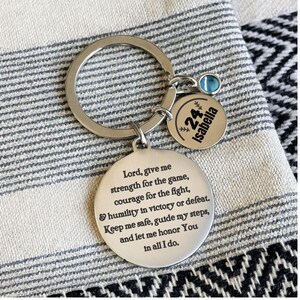 Personalized Softball Athletes Prayer Keychain, Inspirational Team Gifts, Start of the Season Senior