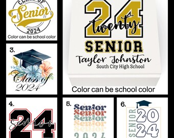 Class of 2024 Graduate Senior Graduation Gift Custom Colors Personalized White Jewelry Keepsake Trinket Box