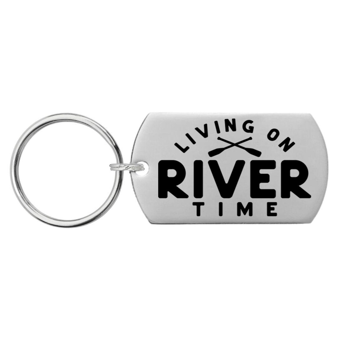 Live is Better on the River Key Chain, Personalized Back, Living on ...