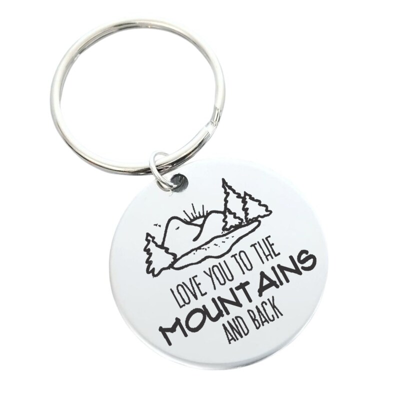 I Love You to the Mountains and Back Custom Key Chain Back can be Personalized image 1