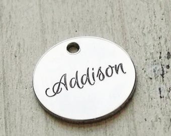 Add on 15mm 5/8 inch stainless steel discs for wire bracelets, key chains, necklaces