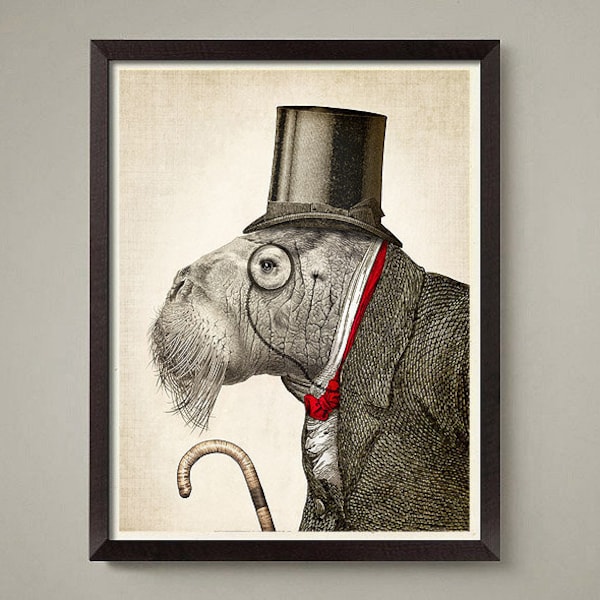 Aristocrat Walrus Art Print, Animal in Top Hat