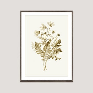 Vintage Botanical print, neutral botanicals, Fern plant print, Floral Art, Housewarming gift, neutral home decor
