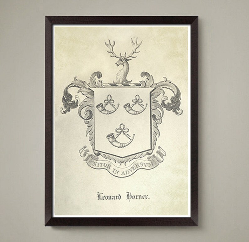 Wall art family crest prints coat of arms prints wall decor Etsy
