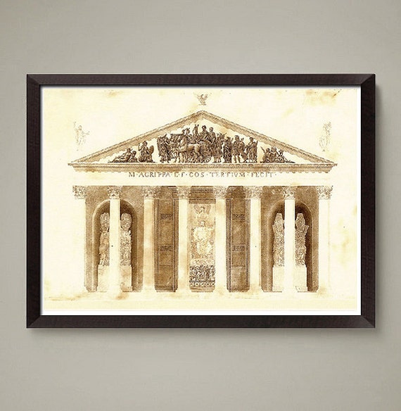 Ancient Greek Architecture Art Print, Classic Home Decor