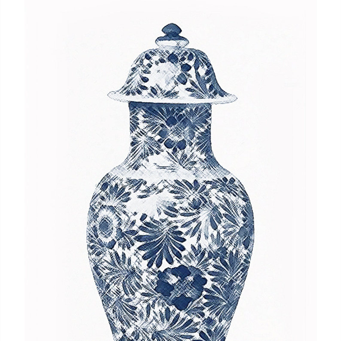 2 Set Indigo Blue white china vintage vase decor Chinoiserie Etsy