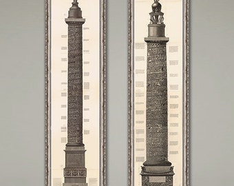 BIG Trajan's Column Etchings art print, Ancient Roman 18th-century artist Giovanni Battista Piranesi. 3 BIG SIZES