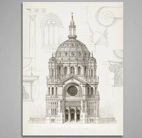 18x24 Inch Architecture Prints Home Decor, Architectural Elements