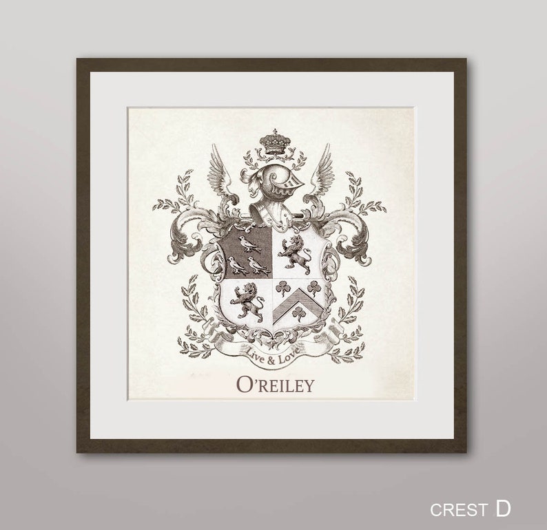 Family Crest Digital Print Template Crest Personalized With - Etsy