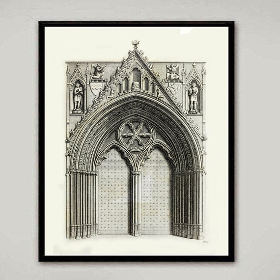 Gothic Architecture Prints, European Arch Portal, Home Office