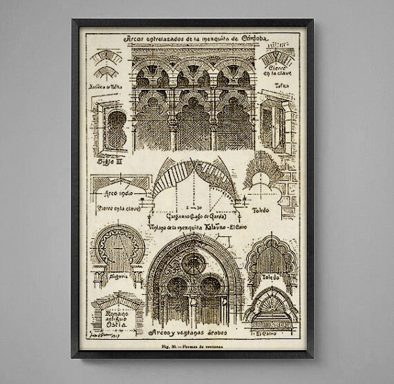 6 Set Classic Roman Architecture diagram art prints. Special | Etsy