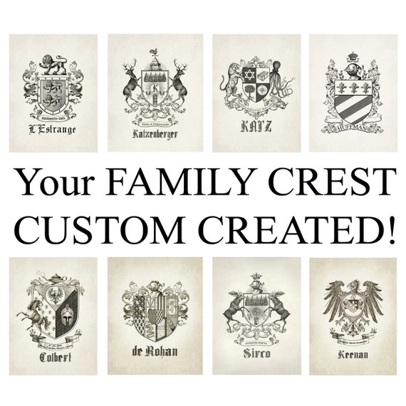 CUSTOM Family Crest-wedding Crest-surname Coat of Arms BIG CREST Home Decor  18 X 24 Inch. Created Antque Vintage Family Crest-monogram Art - Etsy