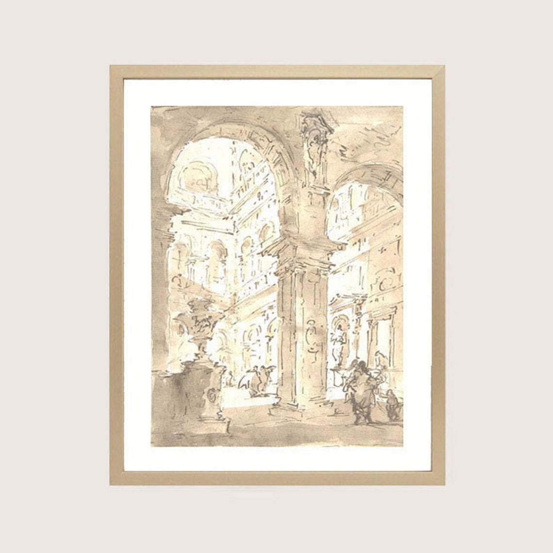 2 Set Vintage Drawing Art Prints. Italian Architectural Sketch - Etsy