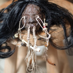 Old handcrafted Jivaro shrunken head