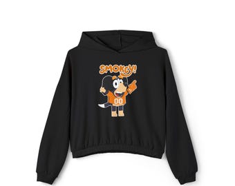 Women's Cinched Bottom Crop Hoodie Tennessee Dog 1