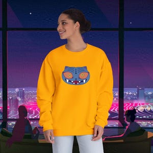 Adult Unisex Kpop Derpy Blue Tiger Crewneck Sweatshirt