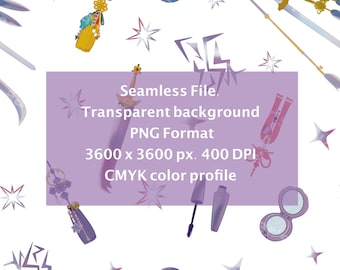 KPDH Huntrix Seamless File PNG format transparent background- 1 year UNLIMITED use license