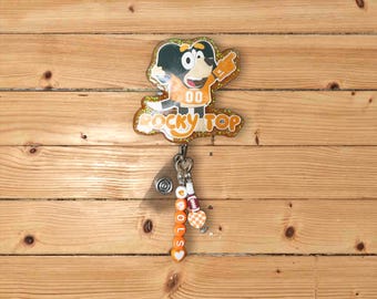 Tennessee Dog Mascot Cartoon Style Badge Reel