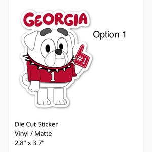 Georgia Dog Vinyl Decal Car Decal Sticker