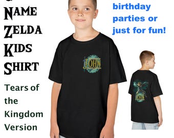 Custom Zelda Tears of the Kingdom Kids Tee: Personalized Birthday Shirt