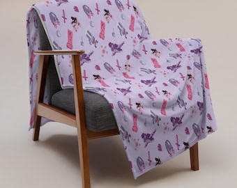 Pink and Purple Kids Minecraft Super Soft Minky Throw Blanket