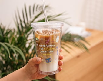 KPDH Huntrix Kpop Song Lyrics Clear plastic tumbler