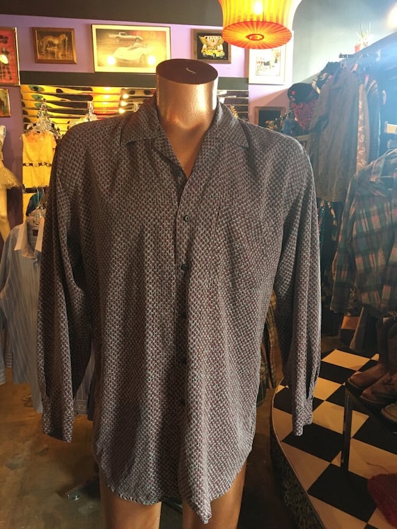 90s Vintage Silk Perry Ellis Button Up