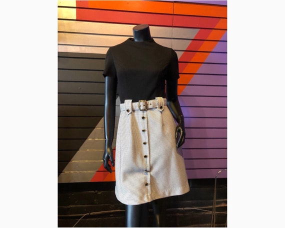 60s Mod Black + White Dress