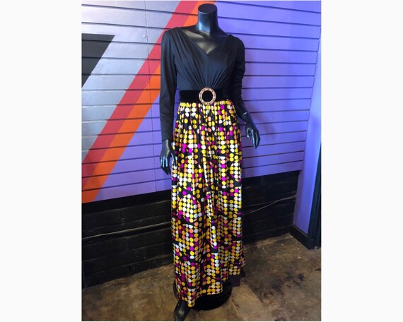 70s Velvet and Rhinestone Disco Gown