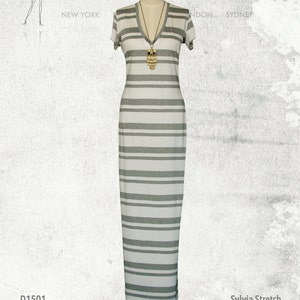 PDF Sewing Pattern Sylvia Stretch Maxi Dress - D1501 Sizes 2-12