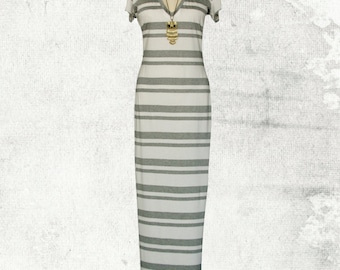 Patrón de costura PDF Sylvia Stretch Maxi Dress - D1501 Tallas 2-12