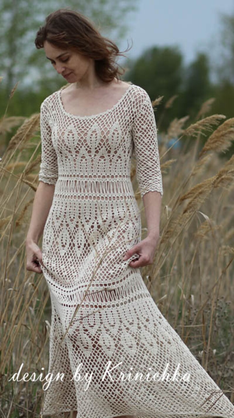 Crochet dress PATTERN only in Russian Boho crochet lace Etsy