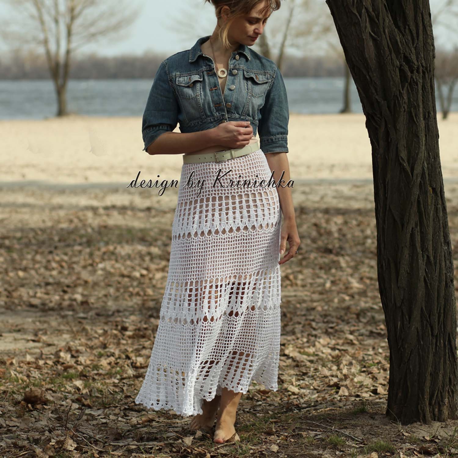PATTERN Crochet Maxi Skirt in English Sizes M-L Boho Crochet