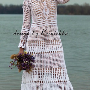 Crochet Wedding Dress PATTERN in English, Size M, Boho Maxi Crochet ...