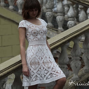 Crochet dress PATTERN in English, size M, Boho crochet dress PATTERN, CHART and basic instructions, chart rows are not interpreted in words.