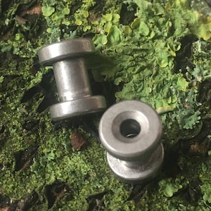 Tunnels - Earrings 4mm Tumbled Steel