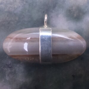 Agate Banded Eco-Silver Pendant