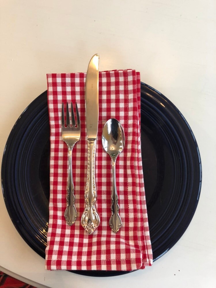 Red check cotton napkins perfect for year round entertaining Etsy