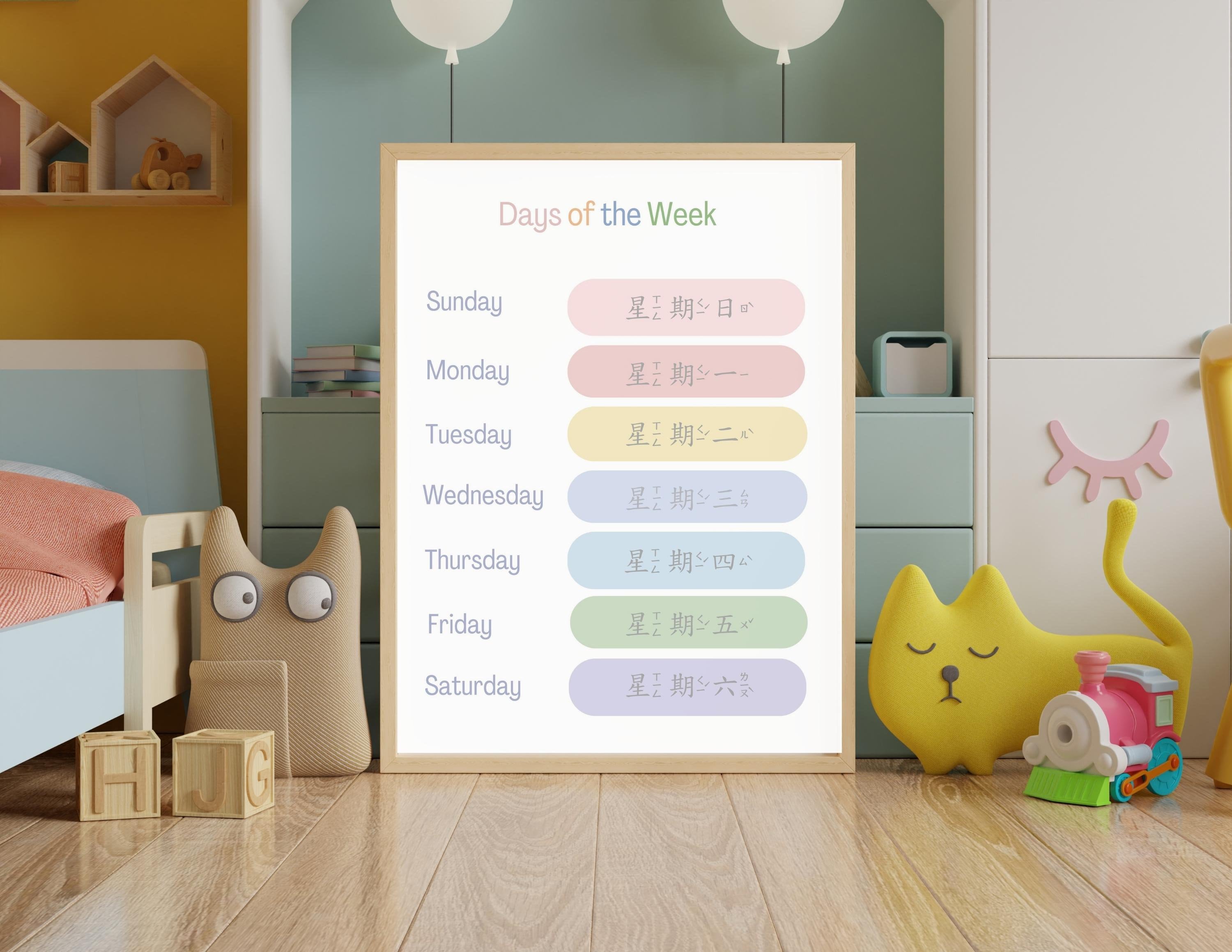 Mandarin Chinese Zhuyin Days of the Week | Bopomofo | 中文注音符號星期｜chinese ...