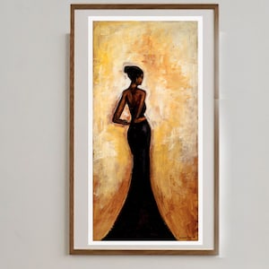 Black Elegance| African American art, black art prints, home decor, wall art, black art, art prints, black woman print, black excellence art