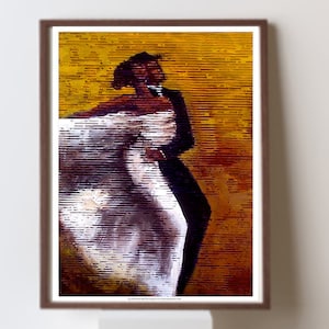 Black Love Art Print: &quot;Take Me Away&quot; Brown Woman Dancer