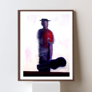 African American Jazz Art Print: Guitar Player Home Decor