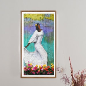 Dancing In The Wind Art Print: Black Woman Dancer Wall Decor