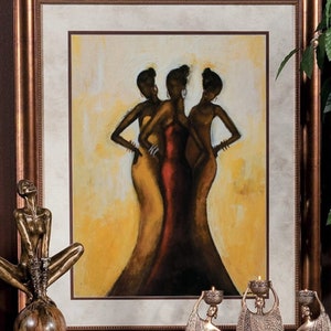 Sassy But Classy |African American art|black art prints|wall art|black art|Black Girl Art |Curvy woman art|Three Black Girls Wall Art