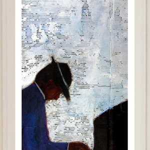 Key Figure| African American art| black art prints| home decor|wall art|black art|art prints|Jazz art|piano art| jazz print| piano man