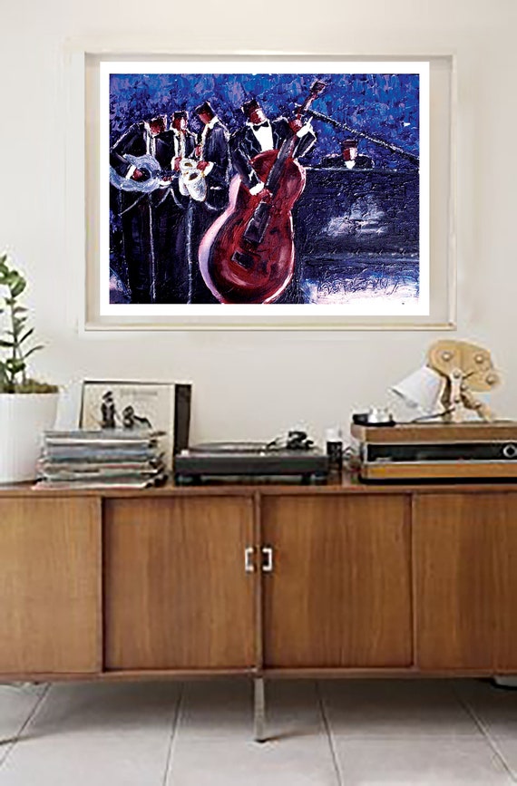 Midnight Jazz Art Print: African American Music Wall Decor