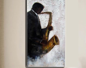 Low Blow Canvas | African American art| home decor|wall art|black art|art prints|Jazz art| music wall print| jazz print|Saxophone|Saxphonist