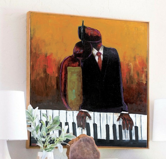 African American Jazz Art Print: Music Lovers Canvas Wall Art