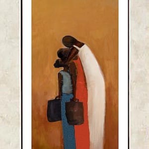 Afro-Amerikaanse kunstprint: moeder en dochters, etnische muurkunst