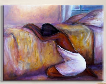 Give Me Strength Canvas |African American art| black art prints| home decor|wall art|black art|art prints|bedroom art|black woman wall print